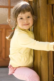 The Girl Near A Fence Royalty Free Stock Photography The Girl Near A Fence Royalty Free Stock Photography