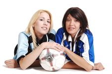 Two Soccer Girls Wit Ball. Stock Image Two Soccer Girls Wit Ball. Stock Image