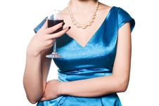 Woman With Glass Red Wine Stock Photo Woman With Glass Red Wine Stock Photo
