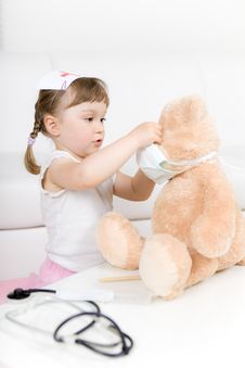 Little Girl Doctor With Teddy Bear Royalty Free Stock Photo Little Girl Doctor With Teddy Bear Royalty Free Stock Photo