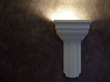 Lamp On A Claret Wall. Stock Photo Lamp On A Claret Wall. Stock Photo