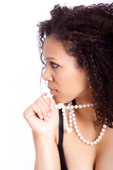 Woman With Pearls Royalty Free Stock Images Woman With Pearls Royalty Free Stock Images