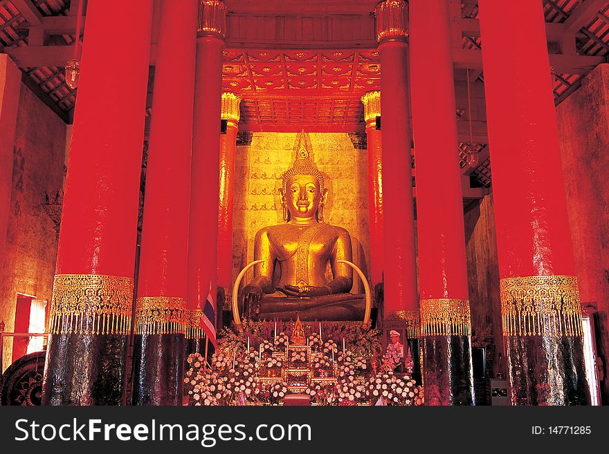 Golden buddha image in Thailand. Golden buddha image in Thailand