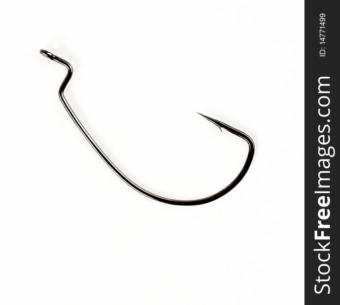 A fishing hook on white