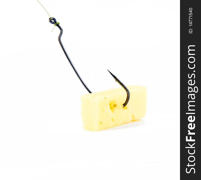 A fishing hook with cheese