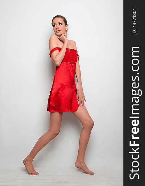 . Sexual Girl In Red Dress