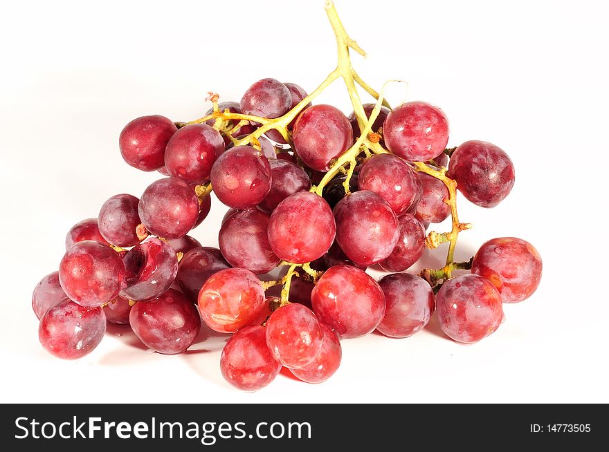 On the picture, beautiful juicy grapes isolated on a white background.