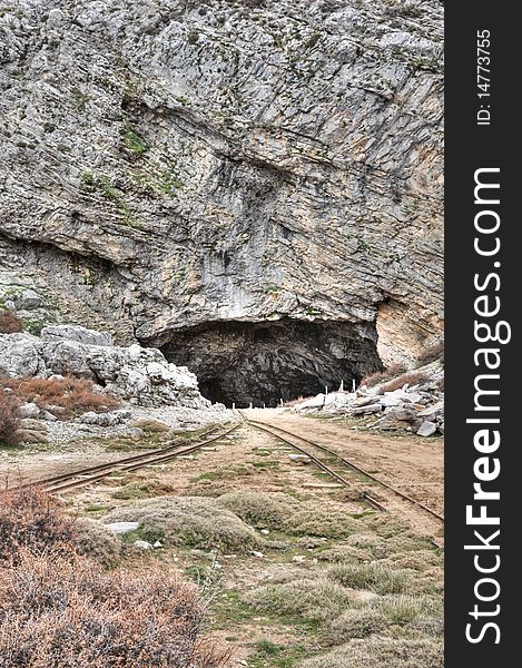 The entrance to Ideon Andron Cave in Crete, also known as Zeus childhood home, Greece