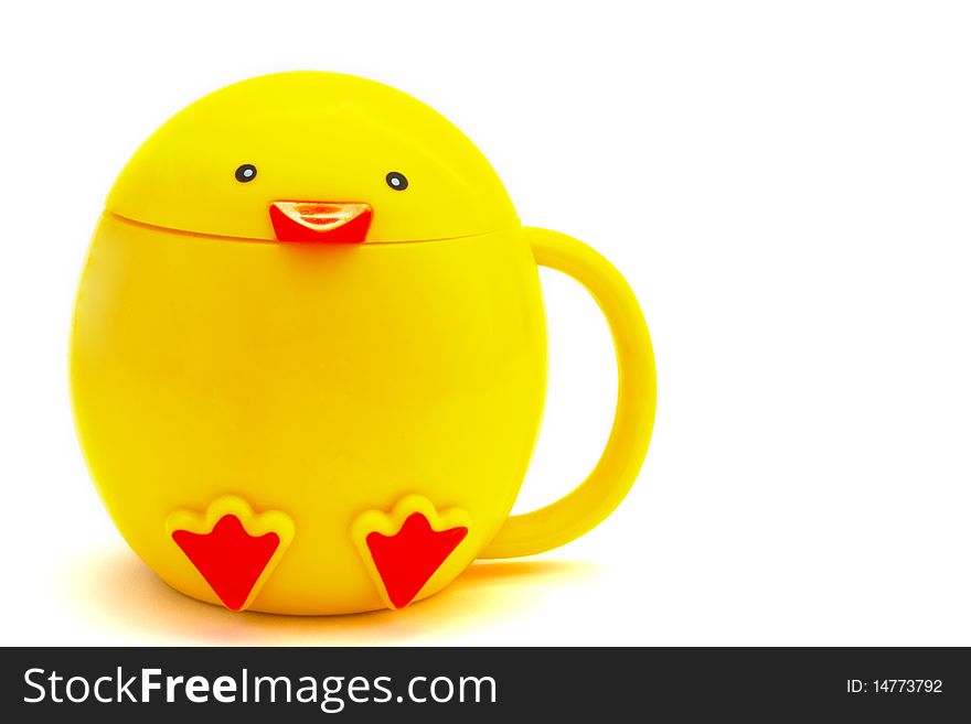 Cup chicken isolated on white background