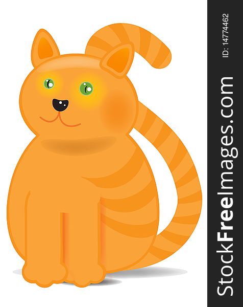 Vector Illustration Of A Red Cat