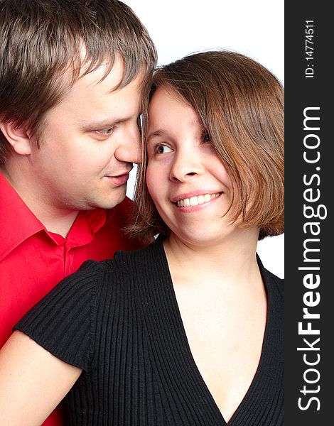 Closeup Portrait Of A Happy Young Couple