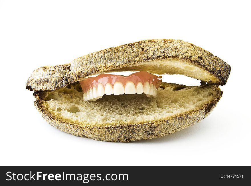 Mouth made with slices of bread