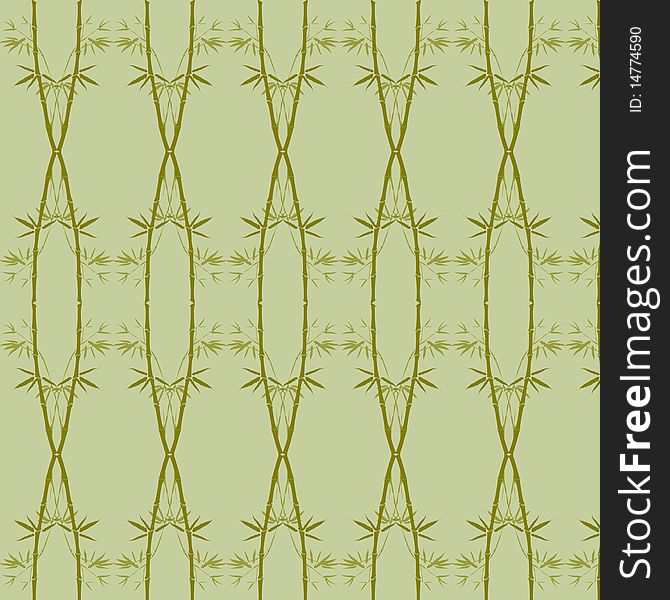 Retro Wallpaper with bamboo branches