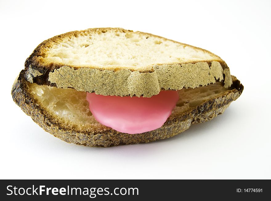 Mouth made with slices of bread