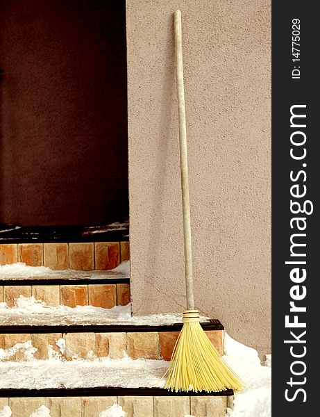 Yellow Broom on the Porch, winter