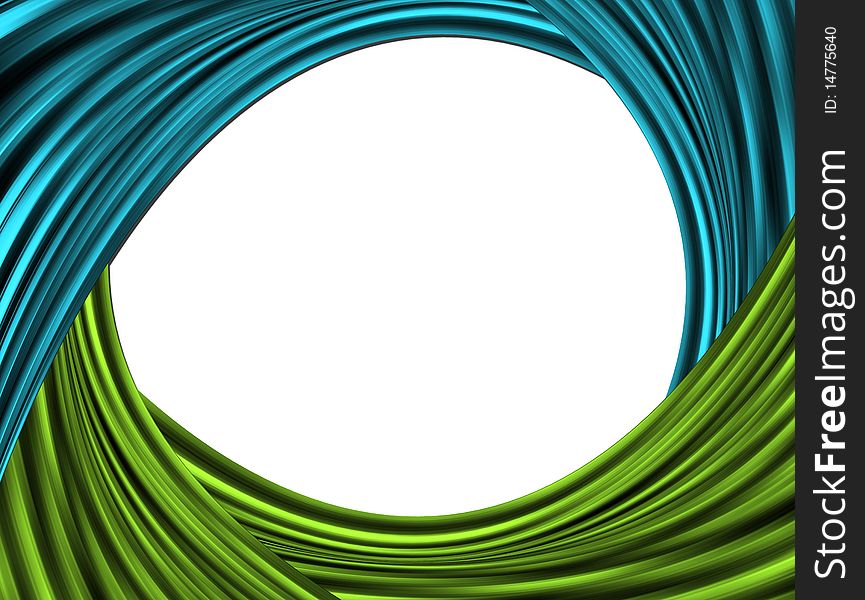 Blue and green wave on white background. Abstract illustration. Blue and green wave on white background. Abstract illustration