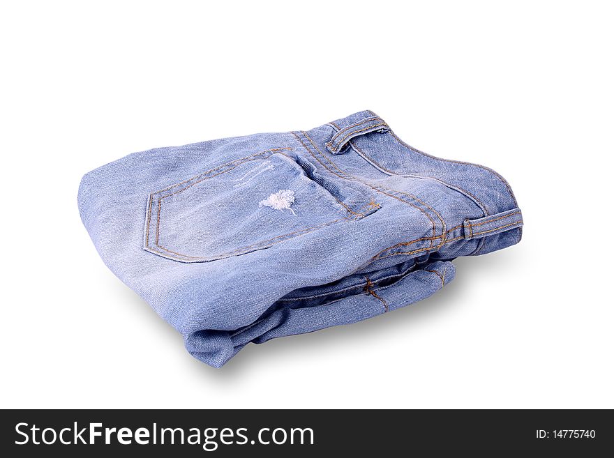 New jeans isolated on white background.