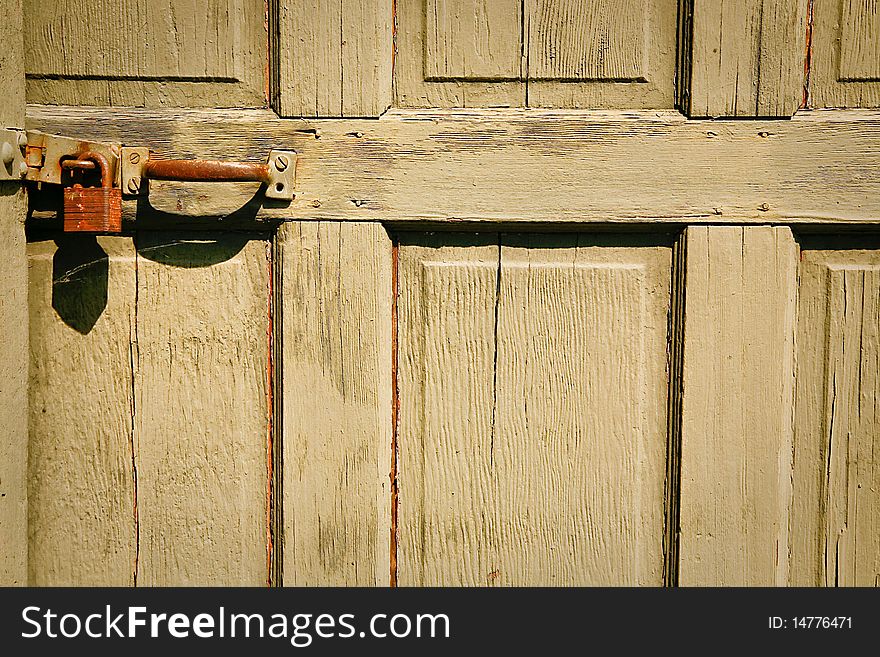 Old fashion door and lock as a security purpose.