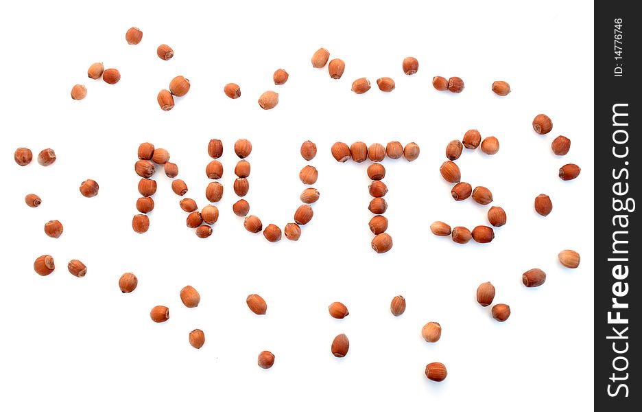 Wood nut  on a white background