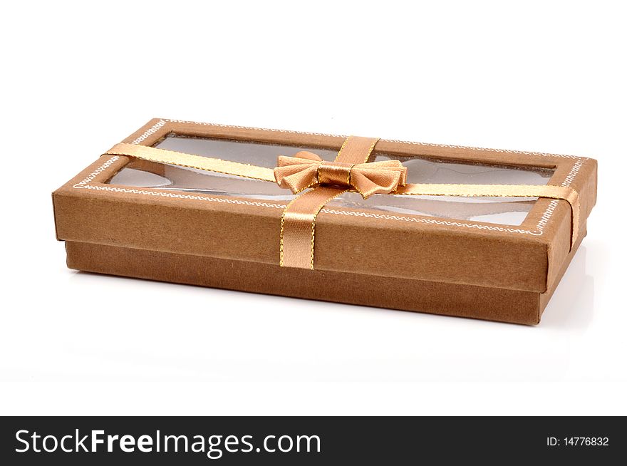 Empty gift box on white background