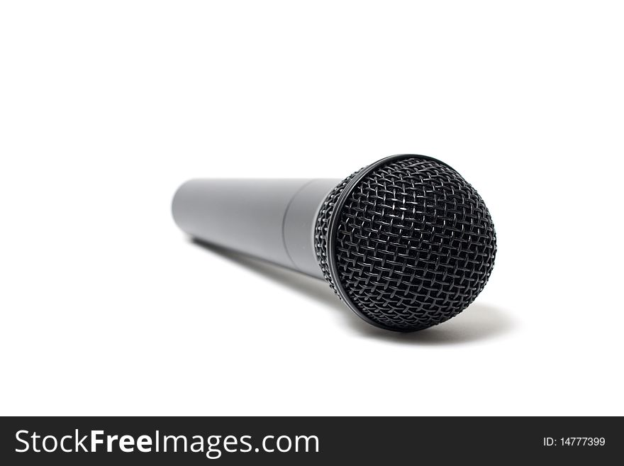 Black Microphone On White Background