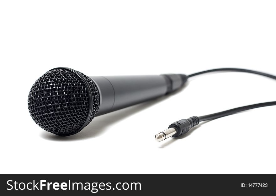 Black Microphone On White Background