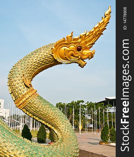 Naga statue at Thai university