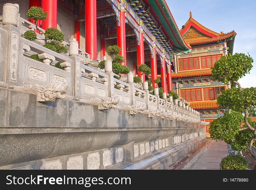 Buddhism temple near Bangkok,Thailand.