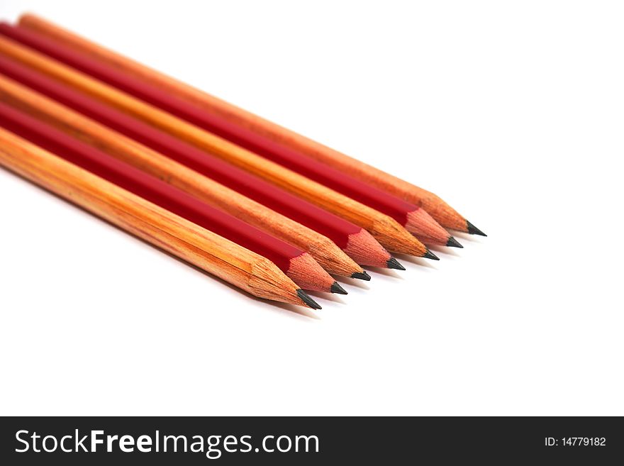 Photo of the pencils on white background