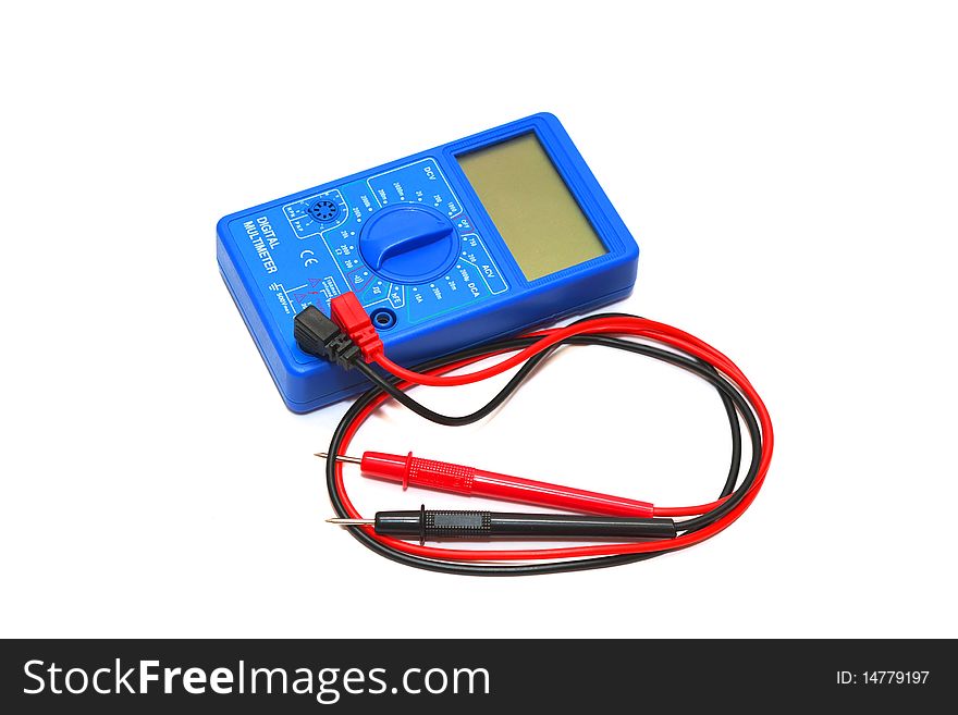 Photo of the multimeter on white background