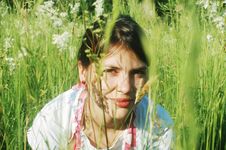 Young Girl In Summer Meadow Royalty Free Stock Photo Young Girl In Summer Meadow Royalty Free Stock Photo