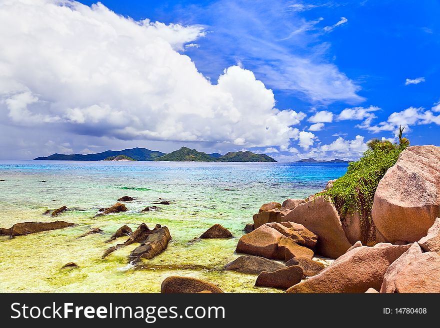 Tropical island at Seychelles - nature background