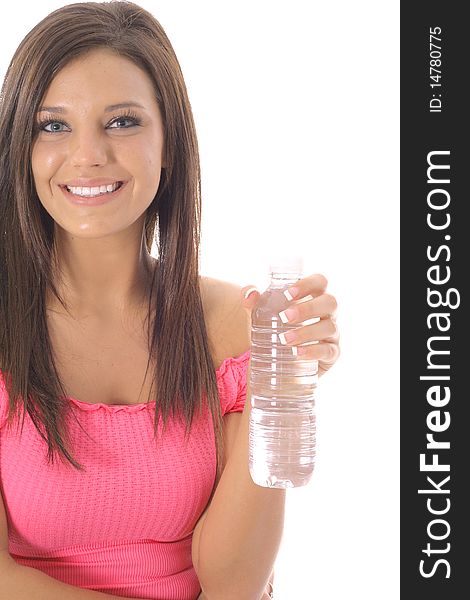 Model Holding Bottled Water