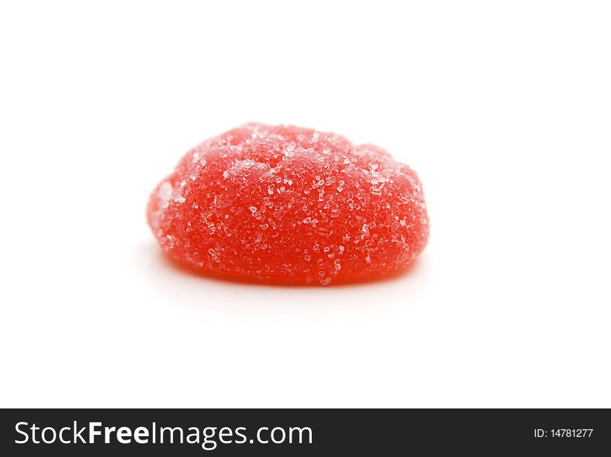 Red Jube Candy lolly sweet isolated on white background