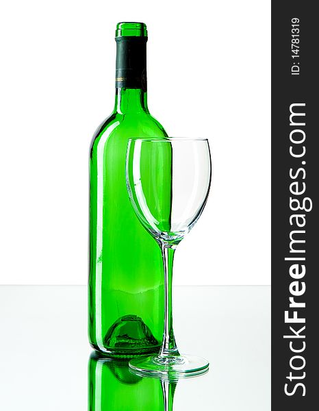 Empty wine bottle isolated on white background. Empty wine bottle isolated on white background