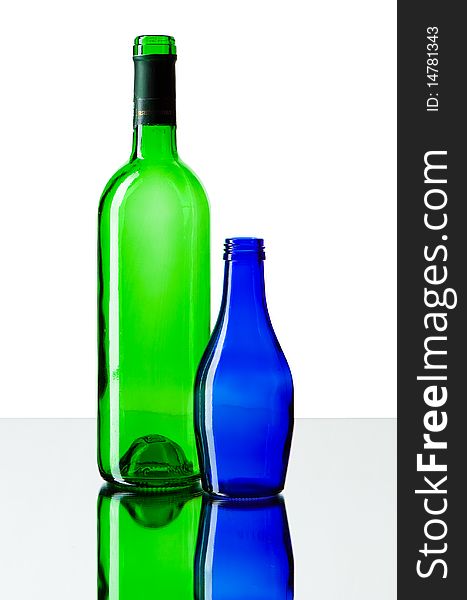 Empty bottle isolated on white background