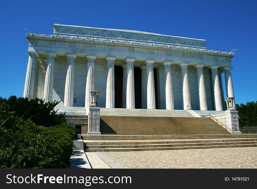 Lincoln Memorial building in Washington DC, USA.