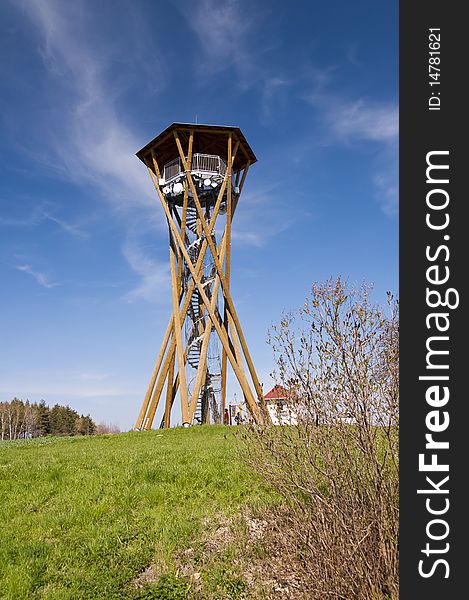 Lookout tower under blue sky