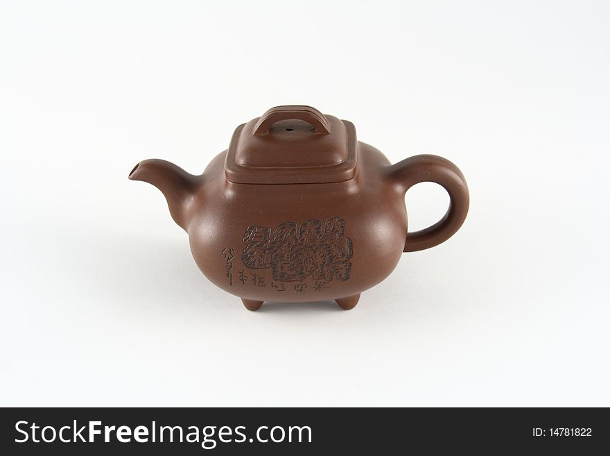 Chinese teapot on the a white background