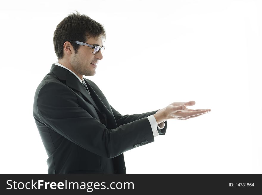 Businessman Presenting Product