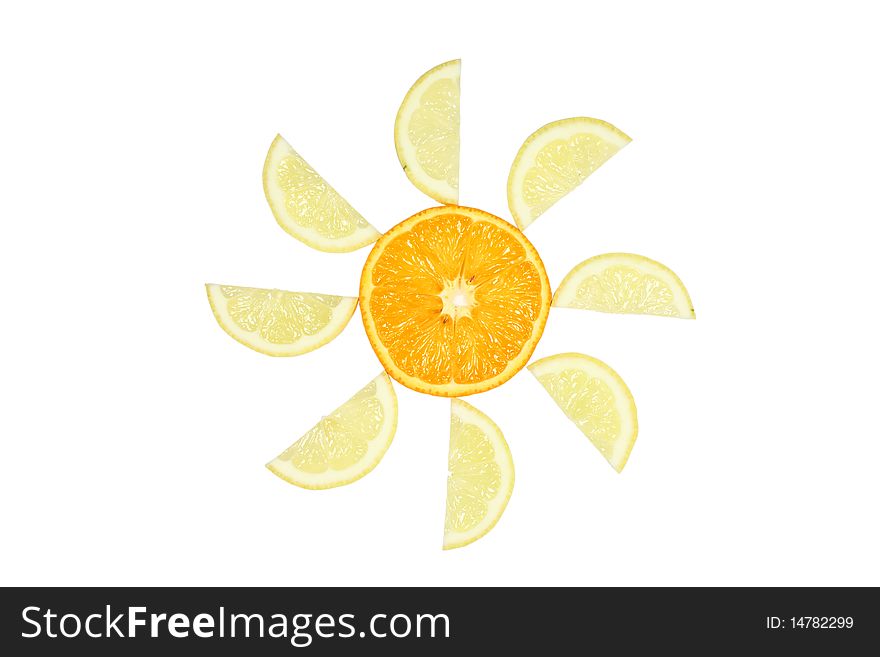 Sun Made Of Orange And Lemon Slices