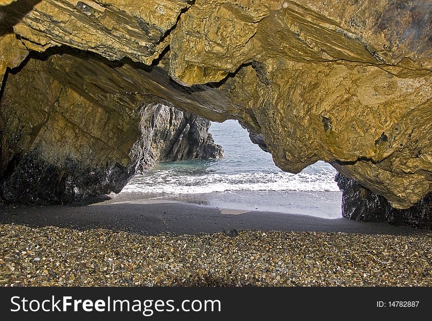 Natural arch on the beach