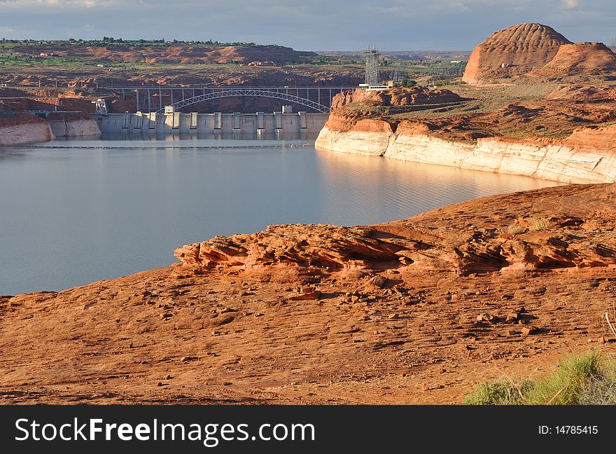 Lake Powell and Glen Canyon Dam at Sunrise