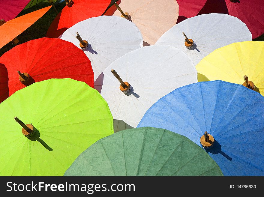 Colourful umbrella in Borsang Thailand