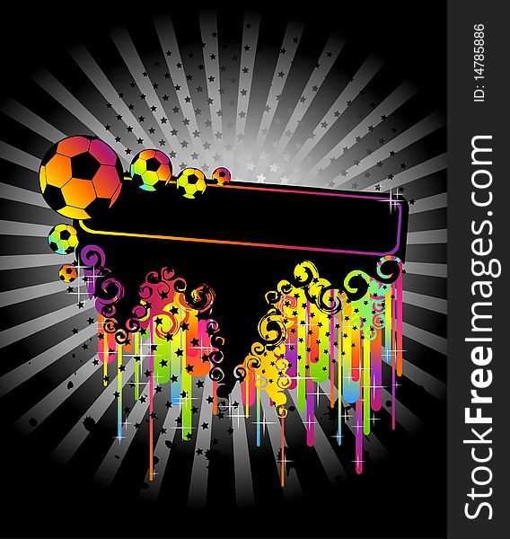 Football on a grange background for a design