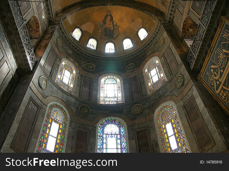 Details of the interior of Hagia Sophia. Details of the interior of Hagia Sophia