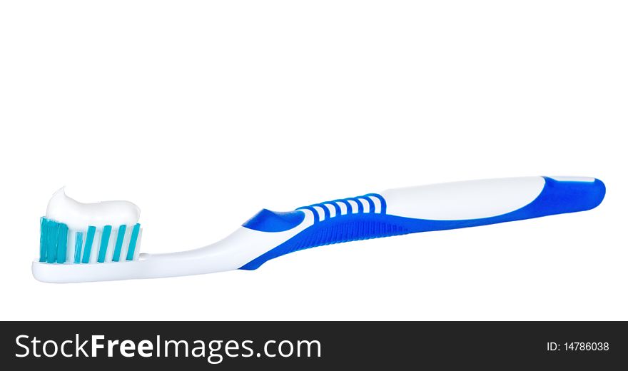 Toothbrush With White Toothpaste