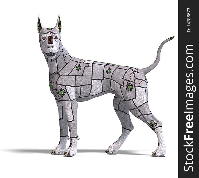 Electronical scifi dog of the future. 3D