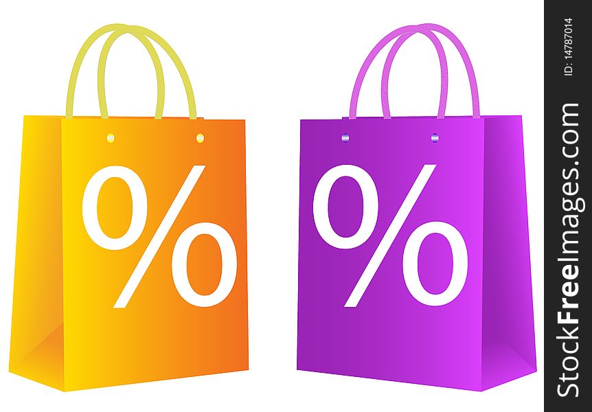 Set of colored matte and glossy shopping bags