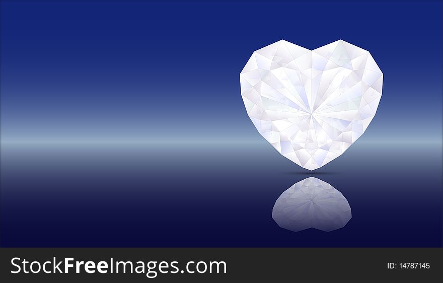 Heart diamond artwork blue